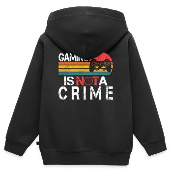 Gaming Is Not A Crime Console Gamer Gamer Gamer - Kids Premium Organic Zip-up Hoodie - black - Back - AI Model Kid Male (0cm)
