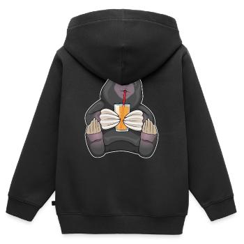 Maulwurf Saft  - Kinder Premium Organic Zip Hoodie - Schwarz - Hinten - AI Model Kid Male (0cm)