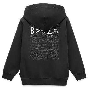 Die Mathe-Inspiration ist überdurchschnittlich gut - Kinder Premium Organic Zip Hoodie - Schwarz - Hinten - AI Model Kid Male (0cm)