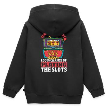La prédiction d’aujourd’hui a 100% de chances d’être sur - Sweat Premium à capuche zippé enfant bio - noir - Dos - AI Model Kid Male (0cm)