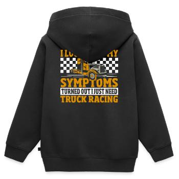 J’ai cherché mes symptômes et il - Sweat Premium à capuche zippé enfant bio - noir - Dos - AI Model Kid Male (0cm)