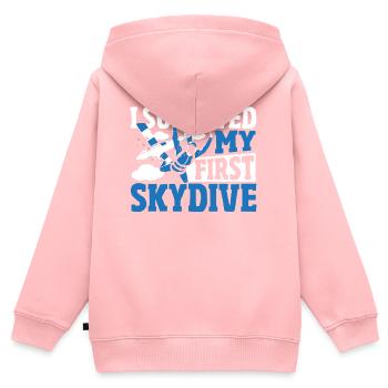 Ich habe meinen ersten Fallschirmsprung überlebt - Kinder Premium Organic Zip Hoodie - Rosa - Hinten - AI Model Kid Female (0cm)
