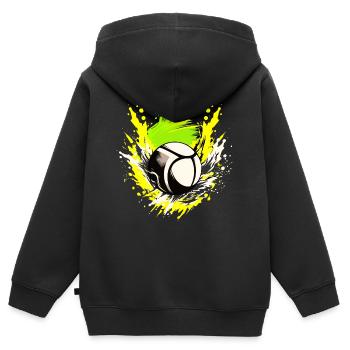 Volleyball Logo - Kinder Premium Organic Zip Hoodie - Schwarz - Hinten - AI Model Kid Male (0cm)