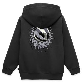 Volleyball Volleyballer Logo - Kinder Premium Organic Zip Hoodie - Schwarz - Hinten - AI Model Kid Male (0cm)