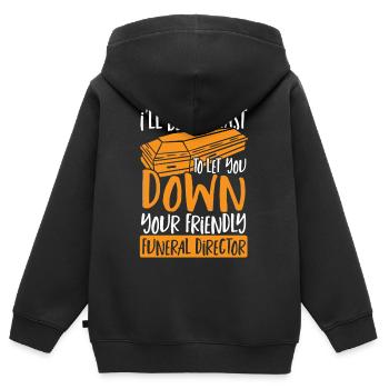 Ich werde der Letzte sein, der dich im Stich - Kinder Premium Organic Zip Hoodie - Schwarz - Hinten - AI Model Kid Male (0cm)