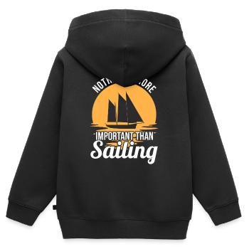 Segel Motivation - Kinder Premium Organic Zip Hoodie - Schwarz - Hinten - AI Model Kid Male (0cm)
