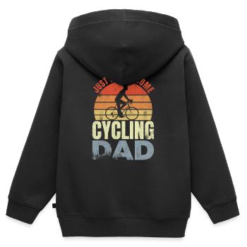 Fahrradfahrer Papa - Kinder Premium Organic Zip Hoodie - Schwarz - Hinten - AI Model Kid Male (0cm)