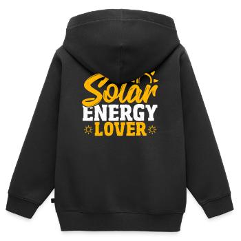 Liebhaber der Solarenergie Erneuerbare Energie - Kinder Premium Organic Zip Hoodie - Schwarz - Hinten - AI Model Kid Male (0cm)