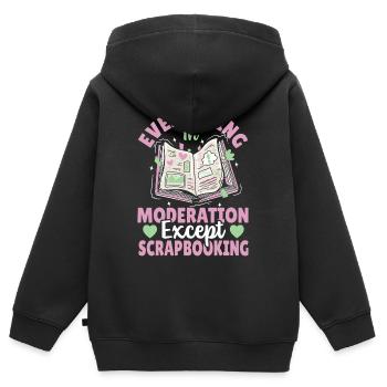 Alles in Maßen, außer Scrapbooking Scrapbooker - Kinder Premium Organic Zip Hoodie - Schwarz - Hinten - AI Model Kid Male (0cm)