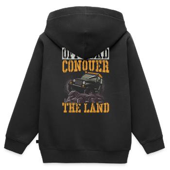 Off-Road Erobern Sie das Land Off-Roading - Kinder Premium Organic Zip Hoodie - Schwarz - Hinten - AI Model Kid Male (0cm)