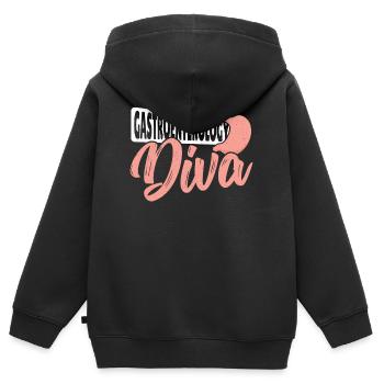 Diva gastroentérologue Gastroentérologie - Sweat Premium à capuche zippé enfant bio - noir - Dos - AI Model Kid Male (0cm)