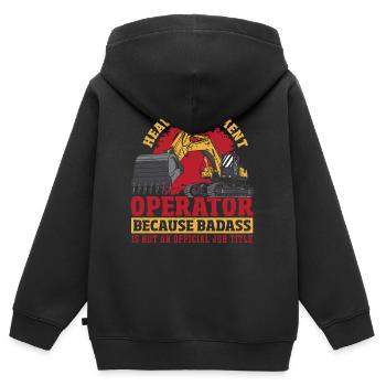 Heavy Equipment Operator Official Job Title - Kids Premium Organic Zip-up Hoodie - black - Back - AI Model Kid Male (0cm)