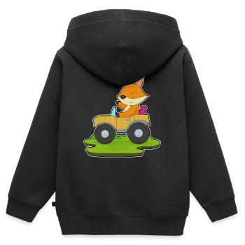 Fuchs Auto - Kinder Premium Organic Zip Hoodie - Schwarz - Hinten - AI Model Kid Male (0cm)