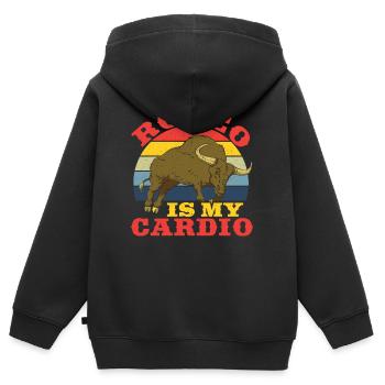 Rodeo Is My Cardio Rodeo Bullriding - Kids Premium Organic Zip-up Hoodie - black - Back - AI Model Kid Male (0cm)