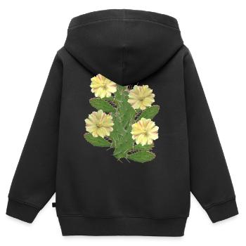 Kaktus - Kaktusblüten - Flora - Afrika - Kinder Premium Organic Zip Hoodie - Schwarz - Hinten - AI Model Kid Male (0cm)