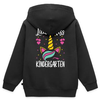 Little Miss Kindergarten Eintritt Kita Geschenk - Kinder Premium Organic Zip Hoodie - Schwarz - Hinten - AI Model Kid Male (0cm)