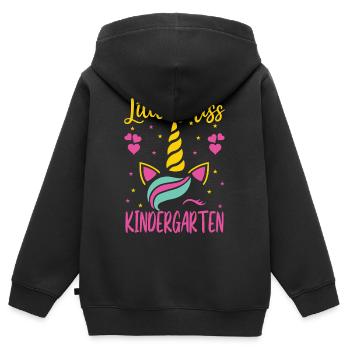 Little Miss Kindergarten Einhorn Mädchen Kita Fun - Kinder Premium Organic Zip Hoodie - Schwarz - Hinten - AI Model Kid Male (0cm)