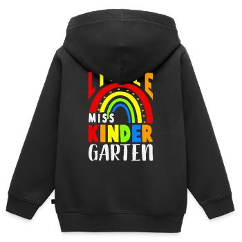 Little Miss Kindergarten 1. Tag Kita Einhorn - Kinder Premium Organic Zip Hoodie - Schwarz - Hinten - AI Model Kid Male (0cm)