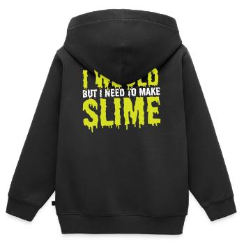 Ich würde, aber ich muss Schleim machen Schleim - Kinder Premium Organic Zip Hoodie - Schwarz - Hinten - AI Model Kid Male (0cm)