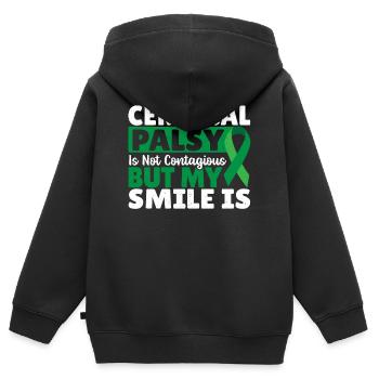 Zerebrale Lähmung ist nicht ansteckend Mein - Kinder Premium Organic Zip Hoodie - Schwarz - Hinten - AI Model Kid Male (0cm)