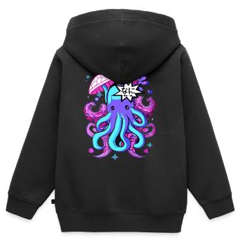 kawaii Oktopus Otaku Krake Tintenfisch - Kinder Premium Organic Zip Hoodie - Schwarz - Hinten - AI Model Kid Male (0cm)