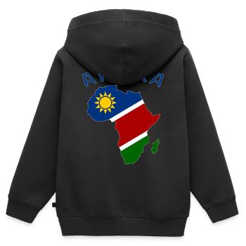 Namibia Landkarte Afrika - Kinder Premium Organic Zip Hoodie - Schwarz - Hinten - AI Model Kid Male (0cm)