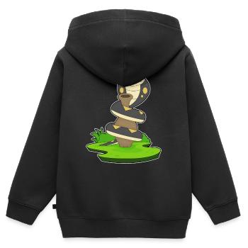 Vase serpent - Sweat Premium à capuche zippé enfant bio - noir - Dos - AI Model Kid Male (0cm)