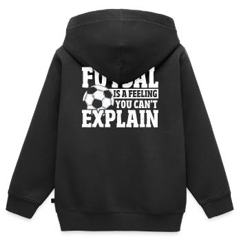 Futsal ist ein Gefühl, das man nicht erklären - Kinder Premium Organic Zip Hoodie - Schwarz - Hinten - AI Model Kid Male (0cm)