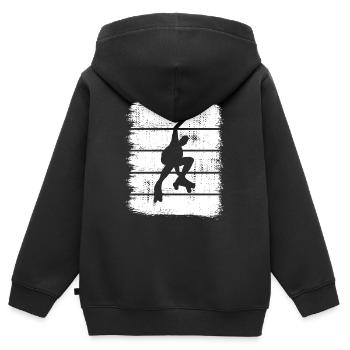 Rollschuhläufer Skizze - Kinder Premium Organic Zip Hoodie - Schwarz - Hinten - AI Model Kid Male (0cm)