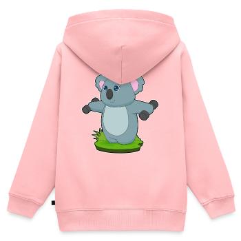 Koala Bodybuilder Hanteln Bodybuilding - Kinder Premium Organic Zip Hoodie - Rosa - Hinten - AI Model Kid Female (0cm)