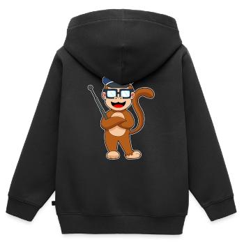 Affe Polizist Schlagstock Polizei - Kinder Premium Organic Zip Hoodie - Schwarz - Hinten - AI Model Kid Male (0cm)
