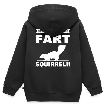 Ne plaisantez pas avec l’écureuil pet! - Sweat Premium à capuche zippé enfant bio - noir - Dos - AI Model Kid Male (0cm)