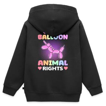 Ich unterstütze Ballon-Tierrechte Ballon-Twister - Kinder Premium Organic Zip Hoodie - Schwarz - Hinten - AI Model Kid Male (0cm)