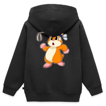 Hamster Samen - Kinder Premium Organic Zip Hoodie - Schwarz - Hinten - AI Model Kid Male (0cm)