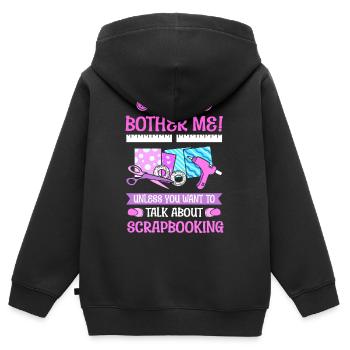Belästigt mich nicht! Gespräch über Scrapbooking - Kinder Premium Organic Zip Hoodie - Schwarz - Hinten - AI Model Kid Male (0cm)