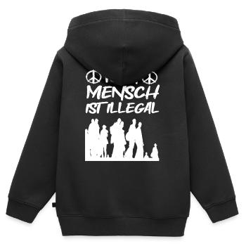 Kein Mensch ist Illegal! - Kinder Premium Organic Zip Hoodie - Schwarz - Hinten - AI Model Kid Male (0cm)