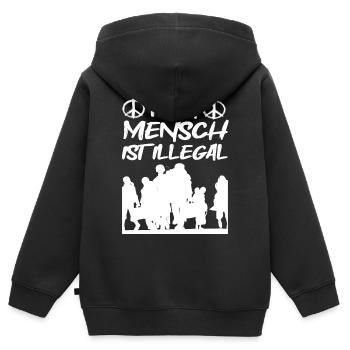 Kein Mensch ist Illegal - Kinder Premium Organic Zip Hoodie - Schwarz - Hinten - AI Model Kid Male (0cm)