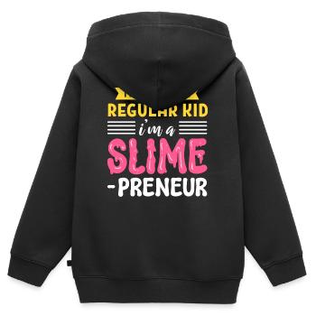 Ich bin nicht wie ein normales Kind, ich bin ein - Kinder Premium Organic Zip Hoodie - Schwarz - Hinten - AI Model Kid Male (0cm)