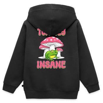 Amoureux fou de grenouilles ressemblant à des crapauds - Sweat Premium à capuche zippé enfant bio - noir - Dos - AI Model Kid Male (0cm)