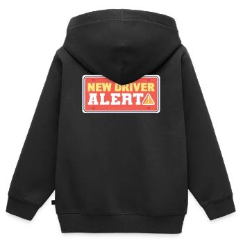 New Driver Alert Neuer Führerschein Erstmaliger - Kinder Premium Organic Zip Hoodie - Schwarz - Hinten - AI Model Kid Male (0cm)