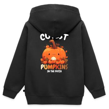 I Teach The Cutest Pumpkins Kürbis Halloween - Kinder Premium Organic Zip Hoodie - Schwarz - Hinten - AI Model Kid Male (0cm)