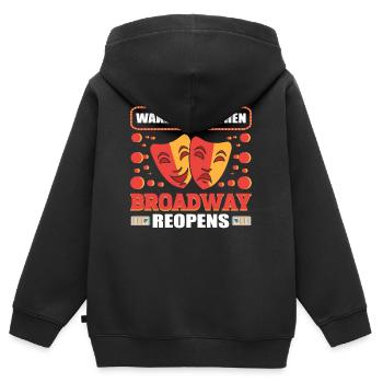 Réveille-moi quand Broadway rouvre - Sweat Premium à capuche zippé enfant bio - noir - Dos - AI Model Kid Male (0cm)