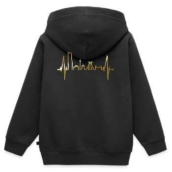 Essen Skyline Herzschlag Ruhrpott Fan Herz Essener - Sweat Premium à capuche zippé enfant bio - noir - Dos - AI Model Kid Male (0cm)