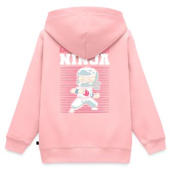 Gastroentérologie Ninja Gastro-entérologue - Sweat Premium à capuche zippé enfant bio - rose - Dos - AI Model Kid Female (0cm)
