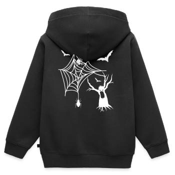 Halloween Grusel - Kinder Premium Organic Zip Hoodie - Schwarz - Hinten - AI Model Kid Male (0cm)