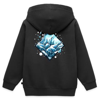 Eiskristalle Eiszapfen Winterlandschaft - Kinder Premium Organic Zip Hoodie - Schwarz - Hinten - AI Model Kid Male (0cm)