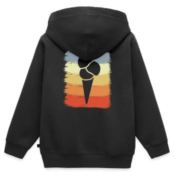 Eistüte - Kinder Premium Organic Zip Hoodie - Schwarz - Hinten - AI Model Kid Male (0cm)