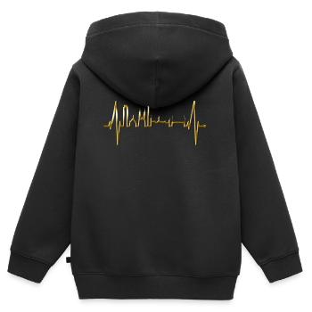 Nuremberg Skyline Heartbeat Fan Heart Love Nuremberg - Sweat Premium à capuche zippé enfant bio - noir - Dos - AI Model Kid Male (0cm)