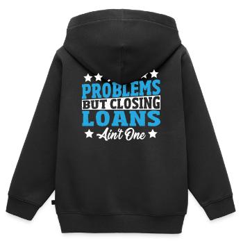 Ich habe Probleme, aber der Abschluss von - Kinder Premium Organic Zip Hoodie - Schwarz - Hinten - AI Model Kid Male (0cm)