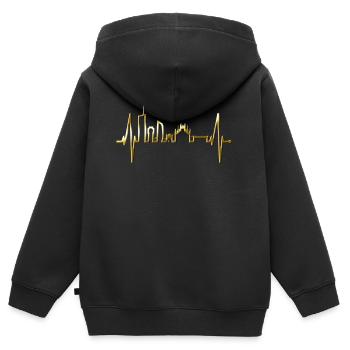 Mailand Skyline Italien Herzschlag Fan Love Milano - Kinder Premium Organic Zip Hoodie - Schwarz - Hinten - AI Model Kid Male (0cm)